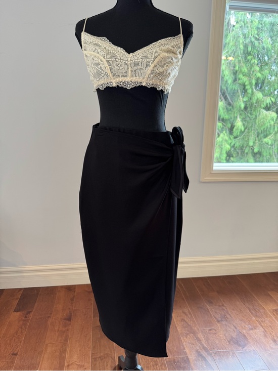 Babaton Dresses & Skirts - Babaton Black Wrap-Style Pencil Skirt with Side Tie